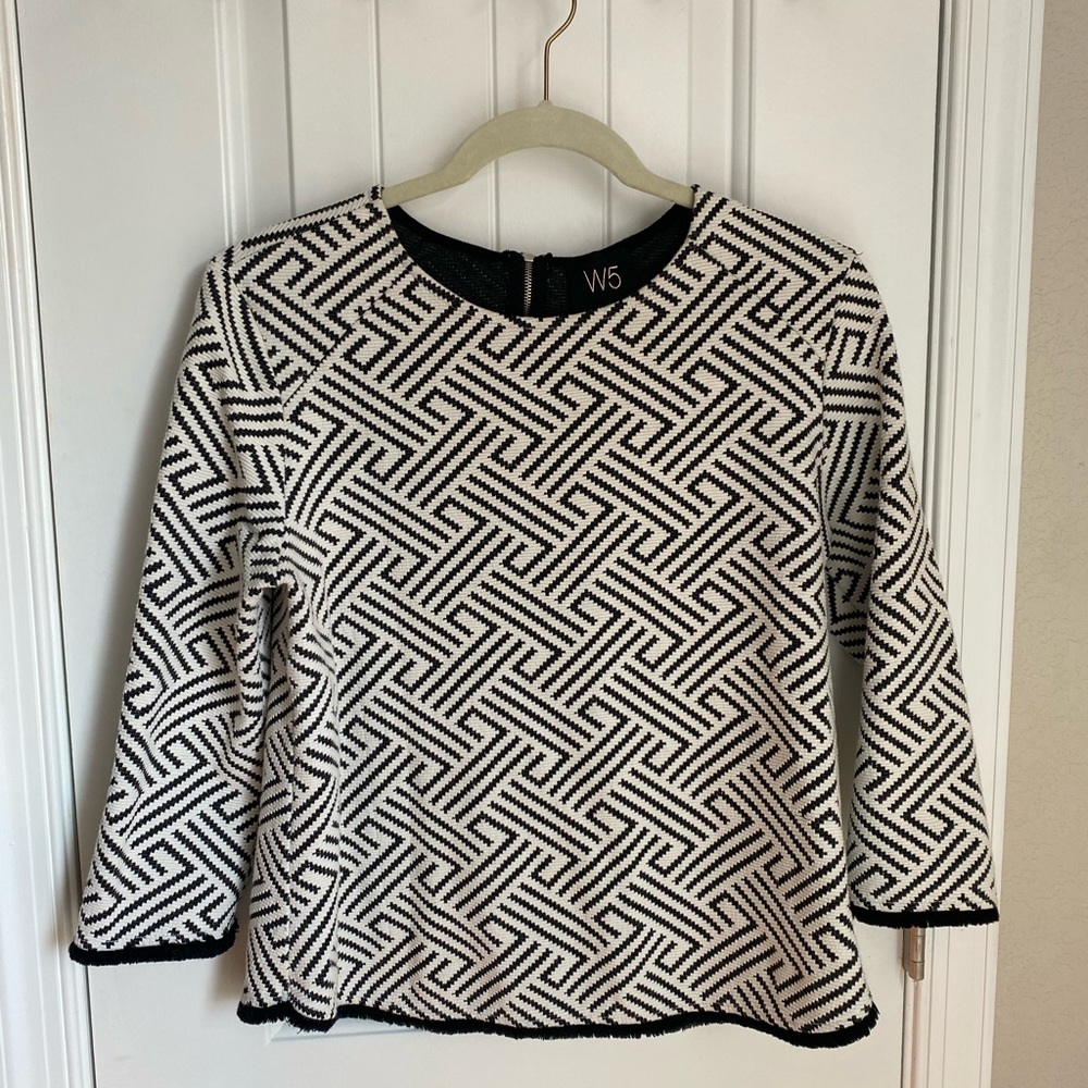 Black and White Blouse